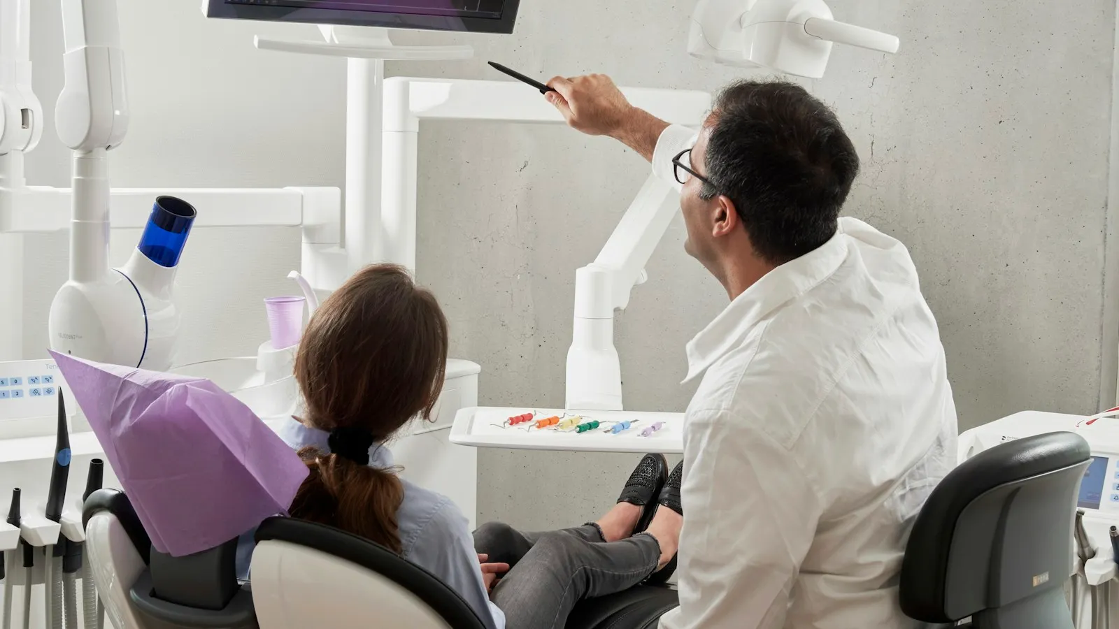 Smiling patient in dental office
